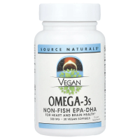 Source Naturals, Vegan Omega-3s EPA-DHA, 300 мг, 30 мягких таблеток