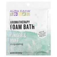 Aura Cacia, Ароматерапическая пена для ванны, бодрящий имбирь и мята 2.5 унции (70.9 г)