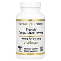 California Gold Nutrition, Французский экстракт виноградных косточек, VitaFlavan, антиоксидант полифенол, 100 мг, 120 вегетарианских капсул