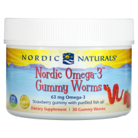Nordic Naturals, Nordic Omega-3 Gummy Worms, Strawberry Gummy, 30 Gummy Worms
