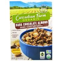 Cascadian Farm, Органический черный шоколад, гранола, миндаль, 13, 25 унций (375 г)