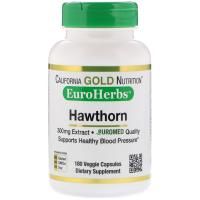 California Gold Nutrition, Экстракт боярышника, EuroHerbs, европейское качество, 300 мг, 180 вегетарианских капсул