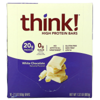 Think Thin, Высокопротеиновый батончик, белый шоколад, 10 батончиков, 2,1 унции (60 г) каждый