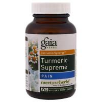 Gaia Herbs, Turmeric Supreme, Средство против боли, 60 вегетарианских жидких фито-капсул