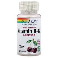 Solaray, Vitamin B-12, Natural Black Cherry, 5,000 mcg, 30 Lozenges