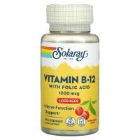 Solaray, Vitamin B-12, Natural Cherry Flavor, 1,000 mcg, 90 Lozenges