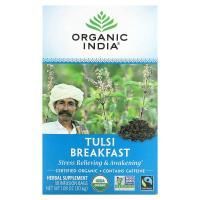 Organic India, Чай с базиликом Holy Basil, чай Breakfast Tea, 18 пакетиков для заваривания, 1,08 унции (30,6 г)