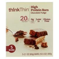 Think Thin, High Protein Bars, Chocolate Fudge, 5 Pack, 2.1 oz (60 g) Each