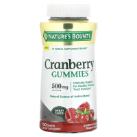 Nature's Bounty, жевательные таблетки с клюквой, со вкусом клюквы и малины, 500 мг, 150 жевательных таблеток (100 мг в 1 жевательной таблетке)