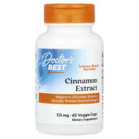 Doctor's Best, Экстракт корицы с цинулином (Cinnulin PF), 125 мг, 60 вегетарианских капсул