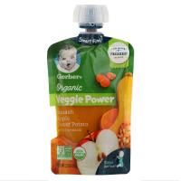 Gerber, Smart Flow, Organic, Veggie Power, тыква, яблоко, батат с куркумой, 99 г (3,5 унции)