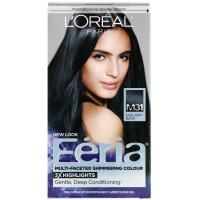 L'Oreal, Краска Feria для многогранного мерцающего цвета волос, оттенок M31 холодный мягкий черный, на 1 применение