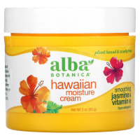 Alba Botanica, Hawaiian Moisture Cream, увлажняющий крем с жасмином и витамином E, 85 г (3 унции)