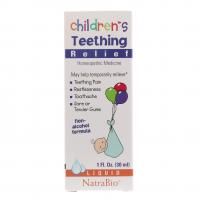 NatraBio, Жидкое средство для детей для снятия боли при прорезывании зубов, без спирта, 1 жидкая унция (30 мл)