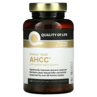 Quality of Life Labs, Kinoko Gold AHCC, поддержка иммунитета, 500 мг, 60 вегетарианских капсул