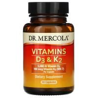 Dr. Mercola, Витамины D3 и K2, 30 капсул