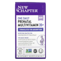 New Chapter, One Daily Prenatal Multivitamin 35+, 30 вегетарианских таблеток