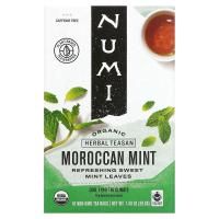 Numi Tea, Органический чай, травяные чаи, марокканская мята, без кофеина, 18 чайных пакетиков, 1,40 унц. (39,6 г)