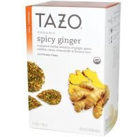Tazo Teas, Organic, травяной чай, пряный имбирь, без кофеина, 20 пакетиков с фильтром, 1,3 унции (38 г)