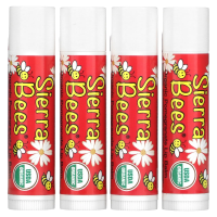 Sierra Bees, Органические бальзамы для губ, гранат, 4 в упаковке, 4,25 г (0,15 унц.) каждый