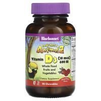 Bluebonnet Nutrition, Super Earth, Rainforest Animalz, Vitamin D3, Natural Mixed Berry, 400 IU, 90 Chewable Tablets