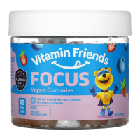 Vitamin Friends, Just Focus, Vegan Gummies, Berry Flavor, 60 Pectin Gummies