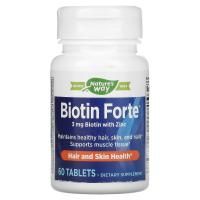 Nature's Way, Biotin Forte, 3 мг с цинком, 60 таблеток