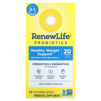 Renew Life, Пробиотики для здорового веса + пребиотики - Органические 60 вег капсул