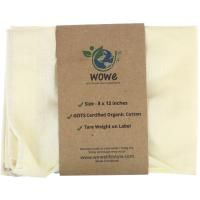 Wowe, Certified Organic Cotton Muslin Bag, 1 Bag, 8 in x 12 in