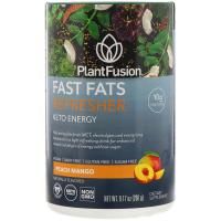 PlantFusion, Fast Fats, освежающая добавка, для людей, соблюдающих кетодиету, персик и манго, 260 г