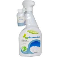 EcoDiscoveries, Airzyme, Дезодоратор для воздуха и тканей, 2 жидких унции (60 мл) концентрат  w/ 1 спрей