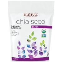 Nutiva, Органические семена чиа, черные, 12 унций (340 г)