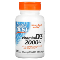 Doctor's Best, Vitamin D3, 50 mcg, 2,000 МЕ, 180 Softgels