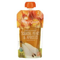 Happy Family Organics, Happy Baby, Organic Baby Food, Stage 2, 6 + Months,  Squash, Pears & Apricots, 4 oz (113 g)