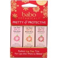 Babo Botanicals, Pretty & Protective, Lip Tint Conditioner Trio, SPF 15, 3 Pack, 0.15 oz (Each)