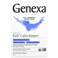 Genexa, Calm Keeper для детей, от 3 лет, органическое успокоение и расслабление, аромат ванили и лаванды, 60 жевательных таблеток