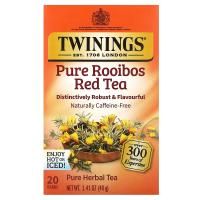 Twinings, Herbal Tea, Pure Rooibos Red Tea, Caffeine Free, 20 Tea Bags, 1.41 oz (40 g)