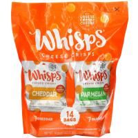 Whisps, Cheese Crisps Pack, 7 Cheddar, 7 Parmesan, 14 Bags, 0.63 oz ( 18 g) Each