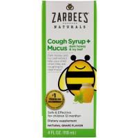Zarbee's, Naturals, детский сироп от кашля + от слизи, натуральный виноградный ароматизатор, 4 жидких унций (118 мл)