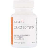 HumanN, Комплекс D3.K2, Оптимизация и транспортировка кальция, 30 таблеток