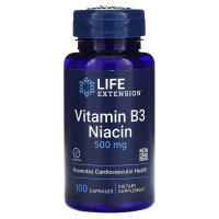 Life Extension, Витамин B3 Ниацин, 500 мг, 100 капсул