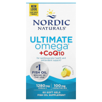 Nordic Naturals, Ultimate Omega + CoQ10, 1000 мг, 60 жевательных капсул