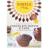 Simple Mills, Натуральная смесь миндальной муки без глютена, шоколадный кекс и торт, 10,4 унции (295 г)
