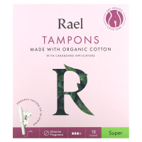 Rael, Organic Cotton Tampons with Cardboard Applicators, Super, 18 Count