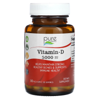 Pure Essence, Vitamin-D, 5000 МЕ, 30 Vegi-Caps