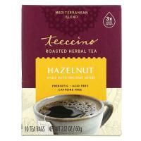 Teeccino, Обжаренный травяной чай, средняя обжарка, фундук, не содержит кофеина, 10 чайных пакетиков, 60 г