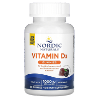 Nordic Naturals, Жевательные таблетки с витамином D3, со вкусом лесных ягод, 1000 МЕ, 60 шт.