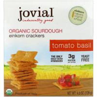 Jovial, Ароматные крекеры из органической пшеницы, томат и базилик, 4,5 унций (128 г)