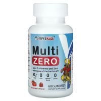 YumVs, Multi Zero, жевательные таблетки для детей, со вкусом клубники, 60 жевательных таблеток