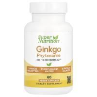 Super Nutrition, Ginkgo Phytosome, фитосомы гинкго, 360 мг, 60 растительных капсул